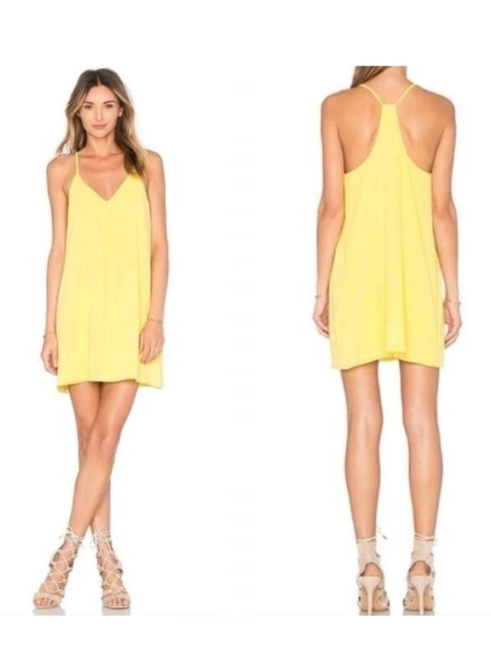 Alice + Olivia Sunny Yellow Racerback Mini Dress